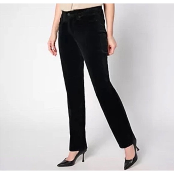 NYDJ Womens Black Marilyn Straight LiftTuck Corduroy Pants Size 16W - Picture 1 of 10